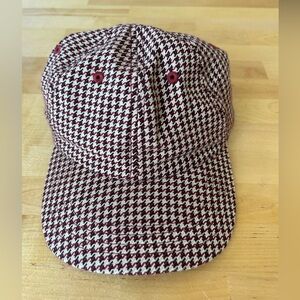 Aime Leon Dore Houndstooth Cap - Burgundy and White